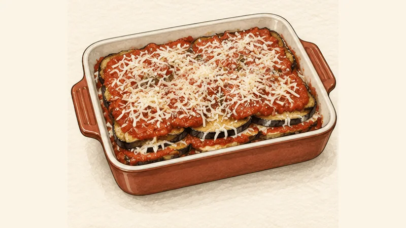 Parmigiana di Melanzane, step 4: Layer the parmigiana.