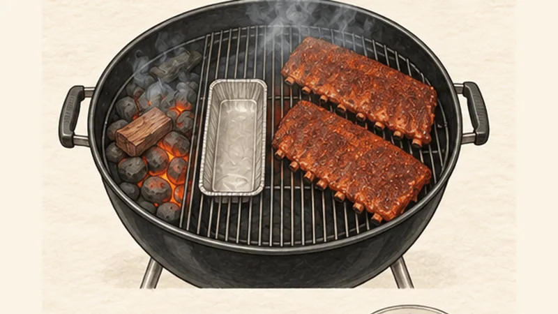 Memphis-Style Dry-Rub Ribs, step 5: Start the low-and-slow cook.