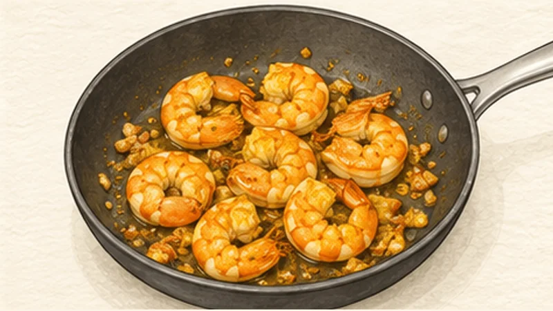 Mì Quảng — Turmeric Noodles with Pork and Shrimp, step 6: Cook shrimp separately.