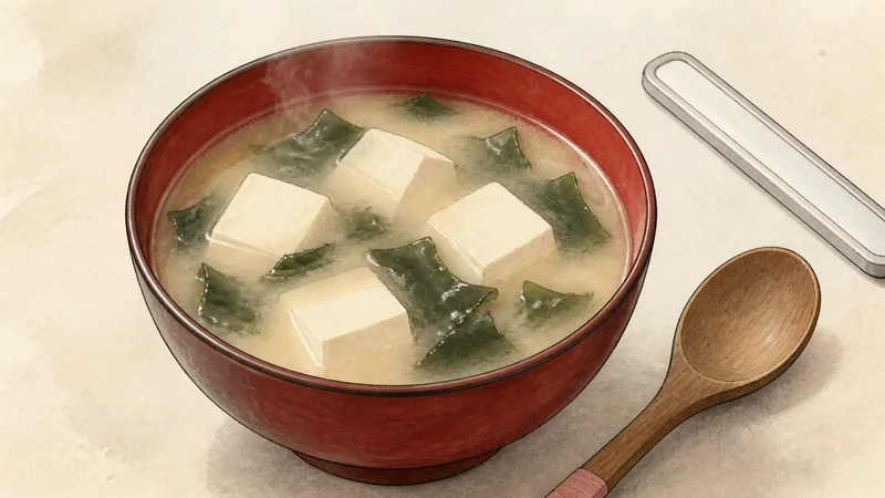 Classic tofu and wakame miso soup, step 6: Serve at a gentle temperature.