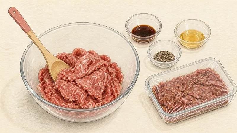 Beef miyeok-guk, step 2: Season the sliced beef.