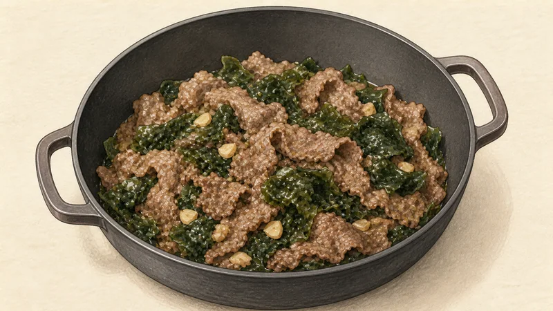 Beef miyeok-guk, step 3: Brown beef and seaweed.