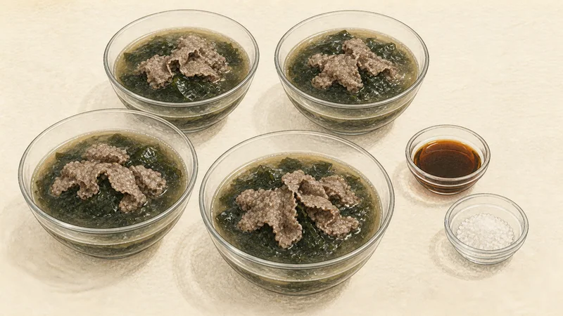 Beef miyeok-guk, step 6: Adjust once and serve.