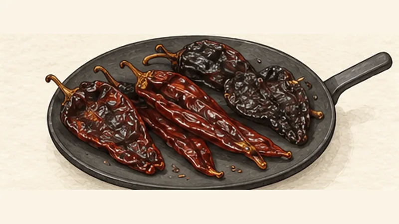 Mole Poblano, step 2: Toast the dried chiles.