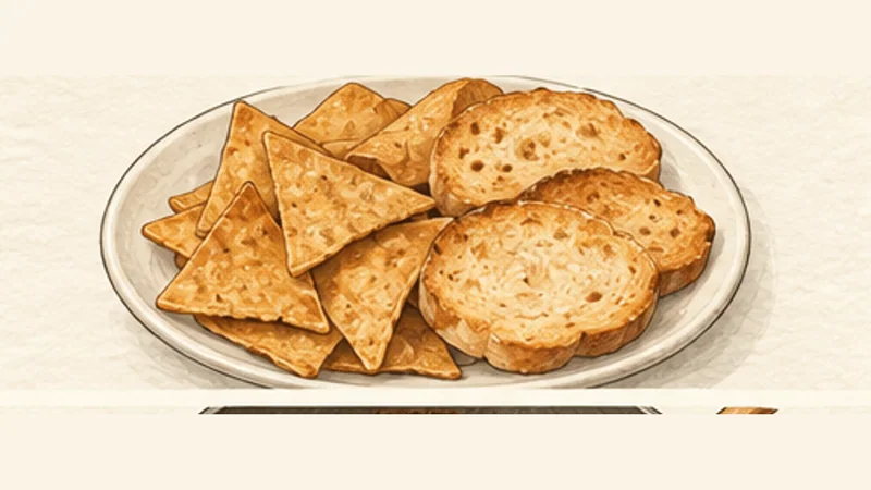 Mole Poblano, step 8: Toast the tortilla and bread.