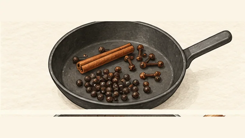 Mole Poblano, step 9: Toast the whole spices.
