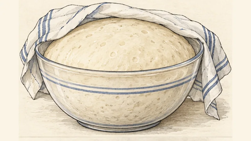 Montréal-Style Sesame Bagels, step 2: Let the dough rise.