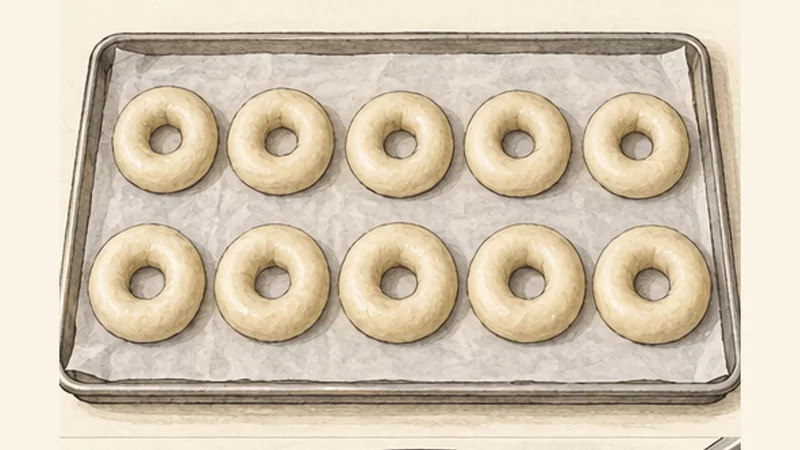 Montréal-Style Sesame Bagels, step 3: Divide and shape rings.