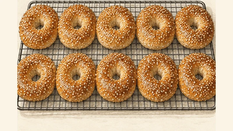 Montréal-Style Sesame Bagels, step 8: Bake until deep golden.