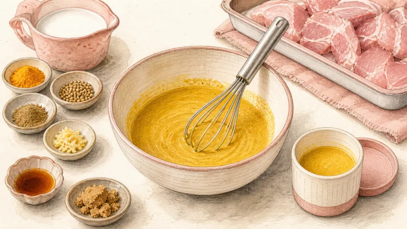 Thai Pork Satay, step 2: Make the turmeric marinade.