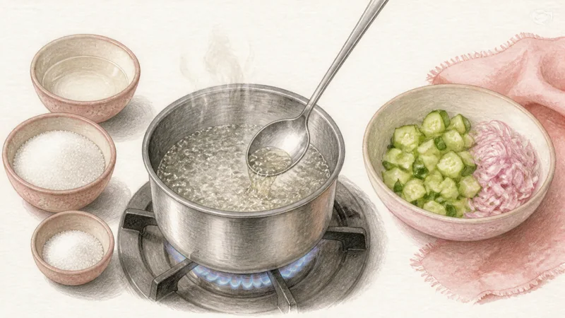 Thai Pork Satay, step 5: Make and cool cucumber relish.