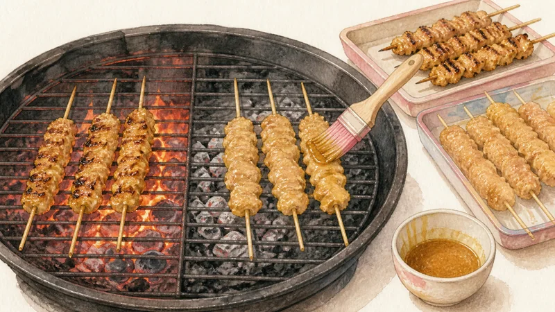 Thai Pork Satay, step 8: Sear and baste with clean marinade.