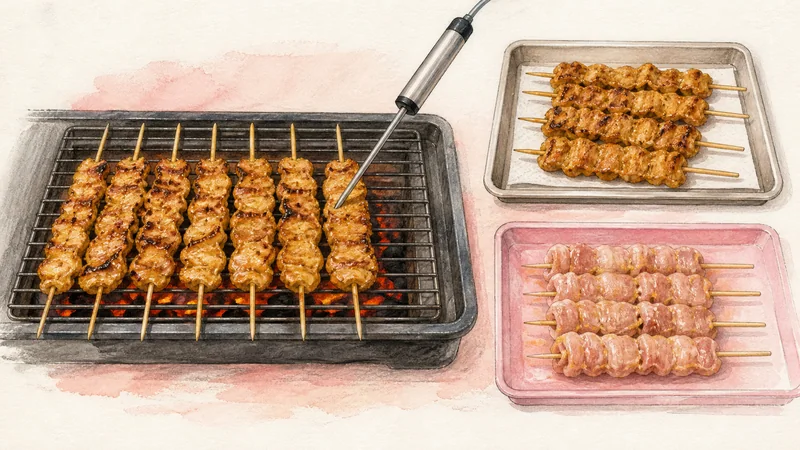 Thai Pork Satay, step 9: Verify every skewer.