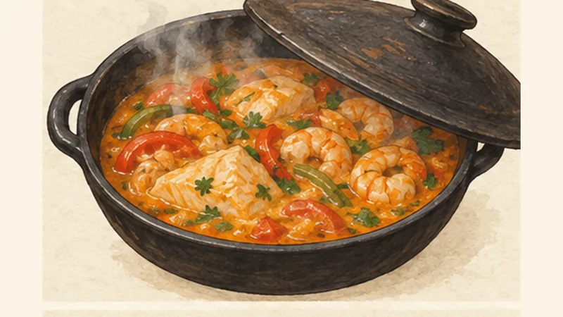 Moqueca Baiana, step 5: Simmer without stirring.