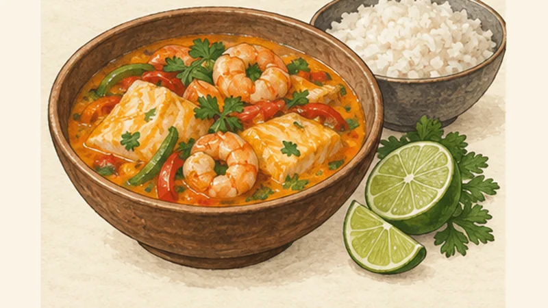 Moqueca Baiana, step 7: Serve with rice.