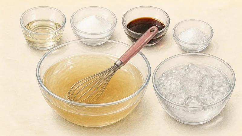 Mul naengmyeon, step 6: Season the chilled broth.