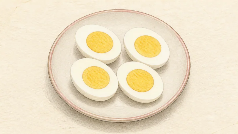 Mul naengmyeon, step 8: Hard-cook the eggs.