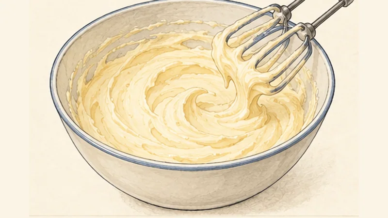 Nanaimo Bars, step 4: Beat the custard layer.