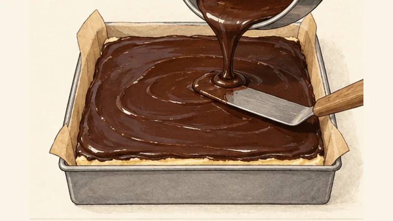 Nanaimo Bars, step 6: Add the chocolate top.
