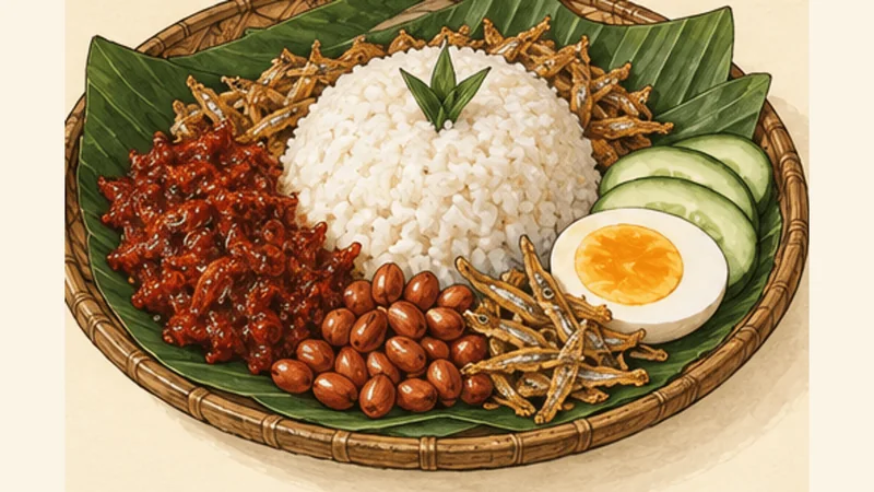 Nasi Lemak, step 7: Serve while warm.