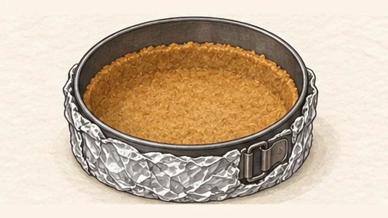 New York Cheesecake, step 3: Press and prebake the crust.