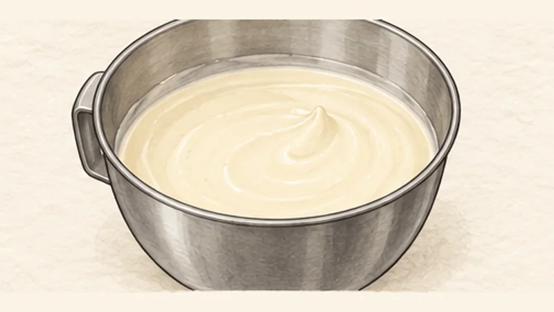 New York Cheesecake, step 5: Add sugar and flour.