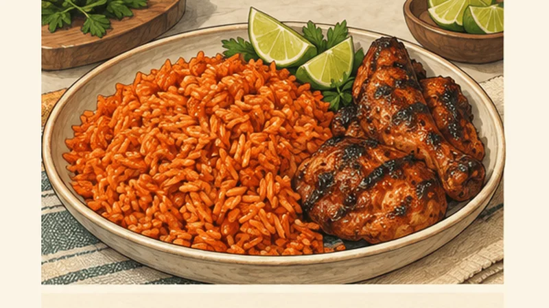 Nigerian Jollof Rice, step 6: Rest and serve.
