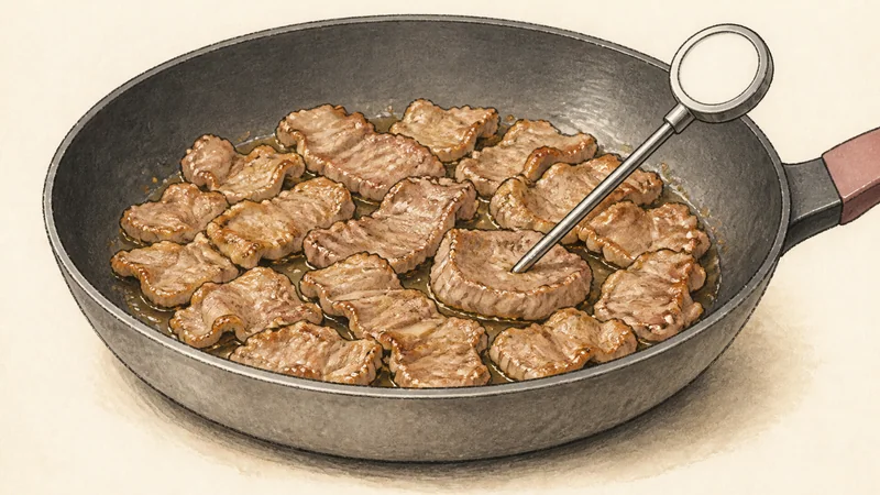 Pork nikujaga, step 4: Brown the pork.
