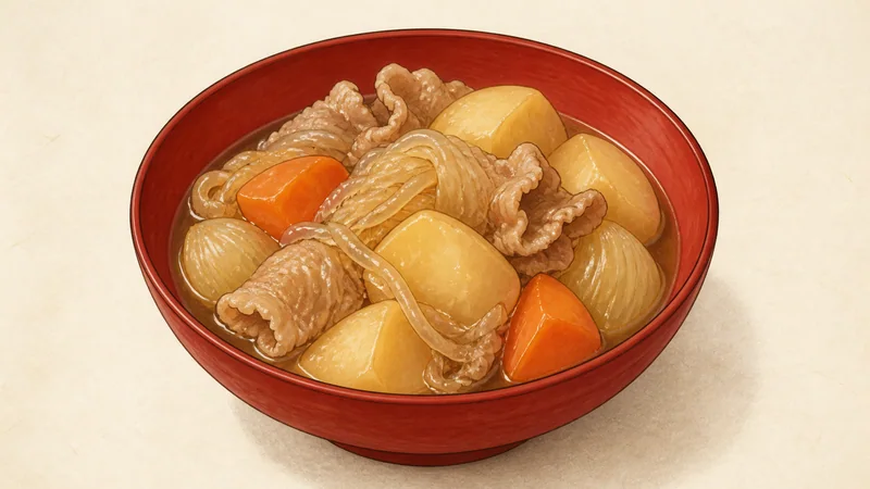 Pork nikujaga, step 8: Rest and serve.