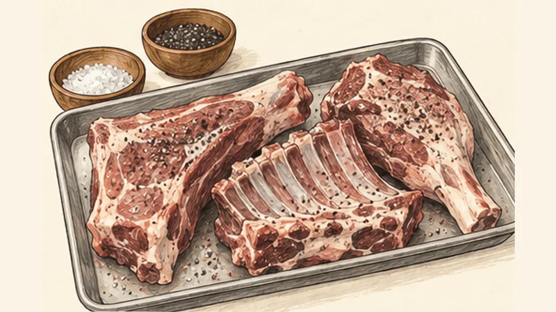 Kenyan Nyama Choma with Kachumbari, step 1: Season the meat simply.