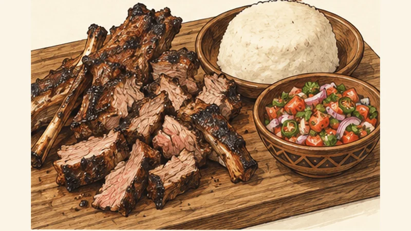 Kenyan Nyama Choma with Kachumbari, step 6: Chop and share.