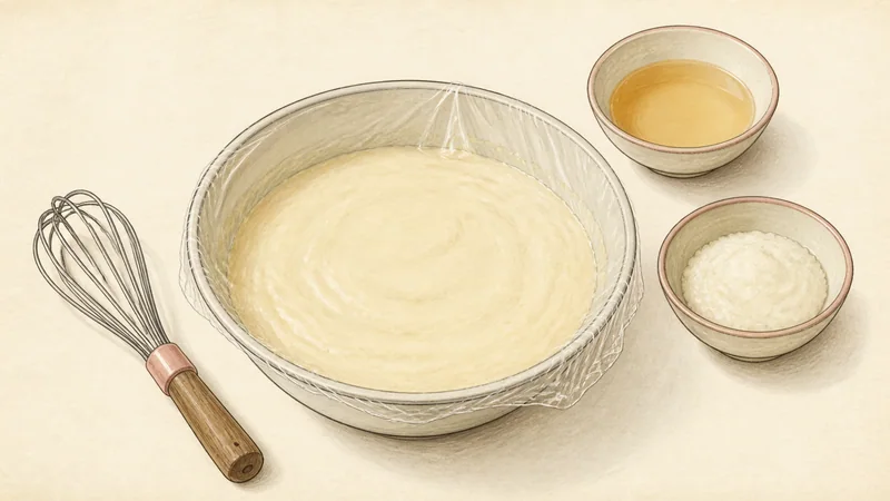 Osaka-style okonomiyaki, step 2: Make the base batter.