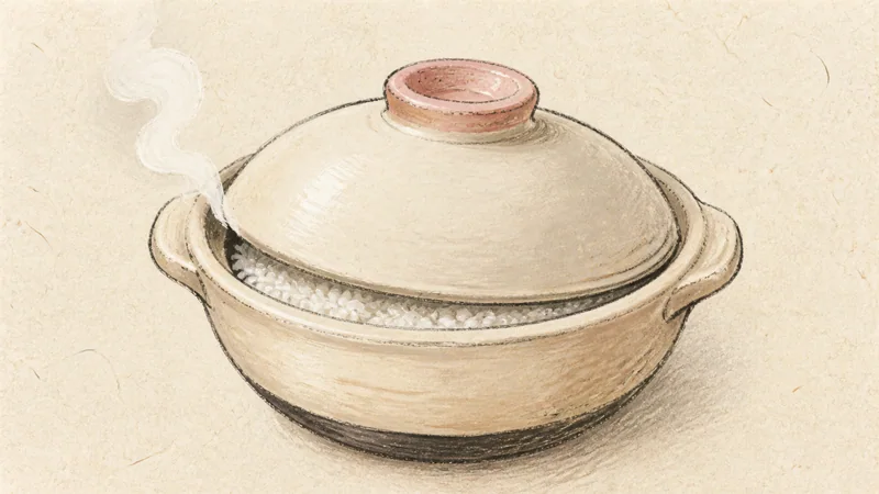Oyakodon (chicken and egg bowl), step 1: Cook and hold the rice.