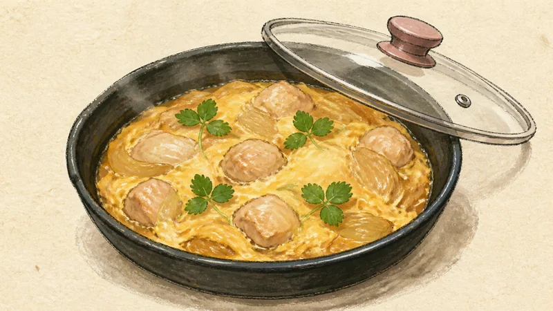 Oyakodon (chicken and egg bowl), step 7: Finish the egg safely.