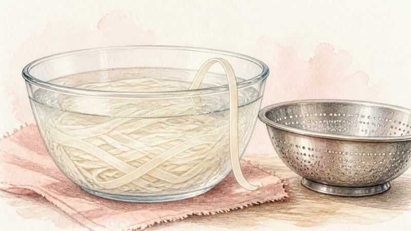 Shrimp Pad Thai, step 1: Soak the noodles.
