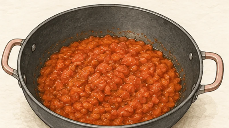 Palak Paneer, step 5: Cook the tomato completely.