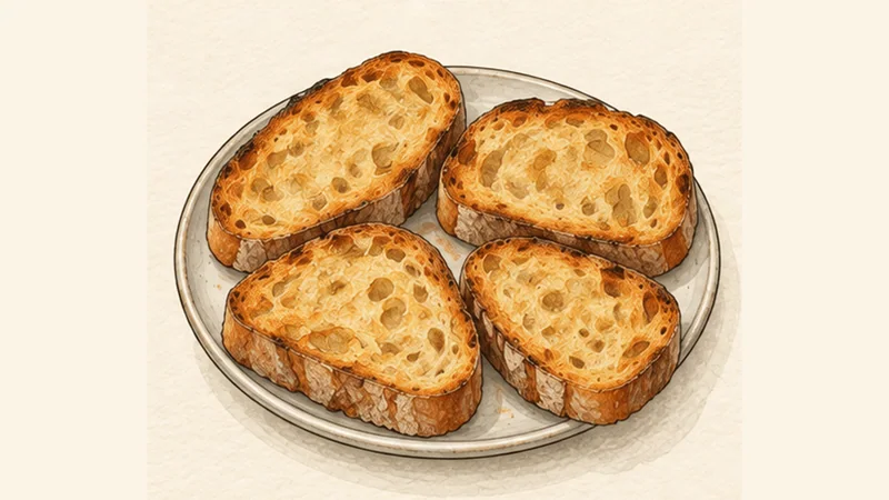 Pan con Tomate (Pa amb Tomàquet), step 2: Toast the bread deeply.