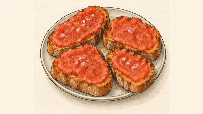 Pan con Tomate (Pa amb Tomàquet), step 4: Top and serve immediately.