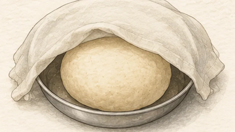 Pani Puri, step 1: Knead a firm puri dough.