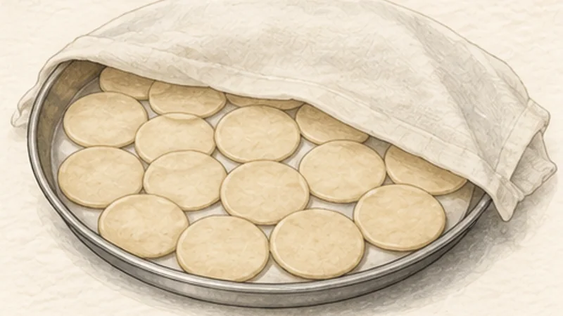 Pani Puri, step 2: Roll and cut thin rounds.