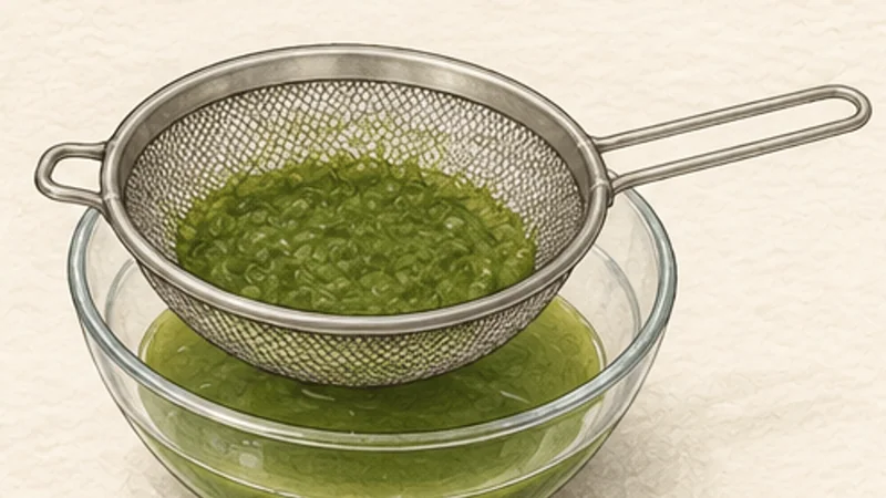 Pani Puri, step 6: Blend the green pani.