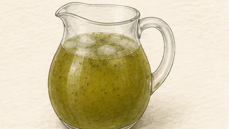 Pani Puri, step 7: Dilute and chill the pani.