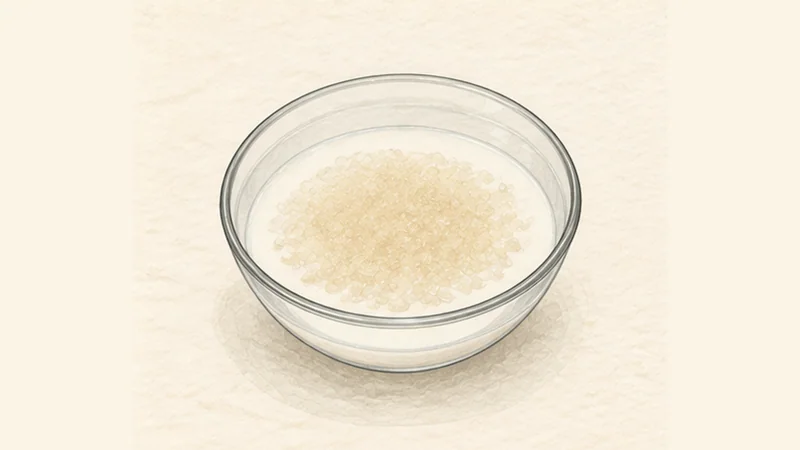 Vanilla Panna Cotta, step 1: Bloom the gelatin.