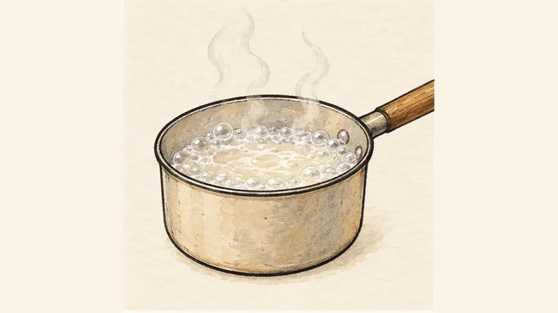 Pão de Queijo, step 1: Heat the liquid.