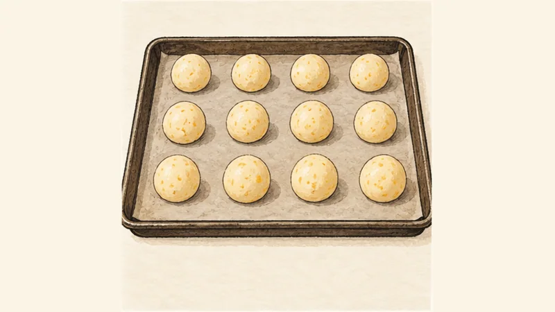 Pão de Queijo, step 4: Portion the buns.
