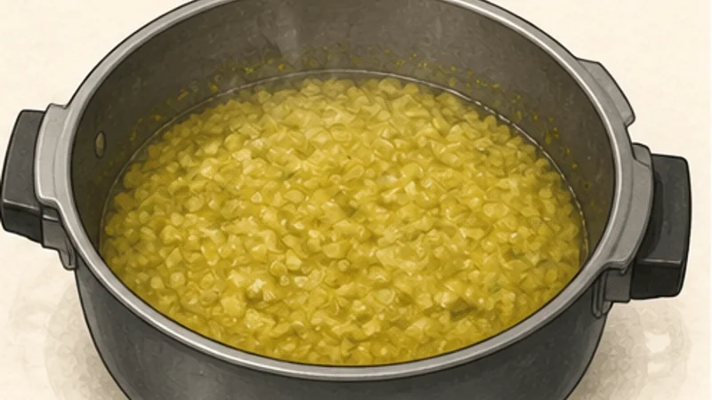 Mumbai Pav Bhaji, step 2: Mash to a coarse puree.
