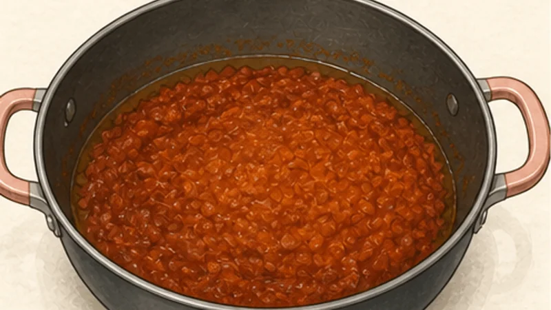 Mumbai Pav Bhaji, step 4: Reduce tomato and masala.