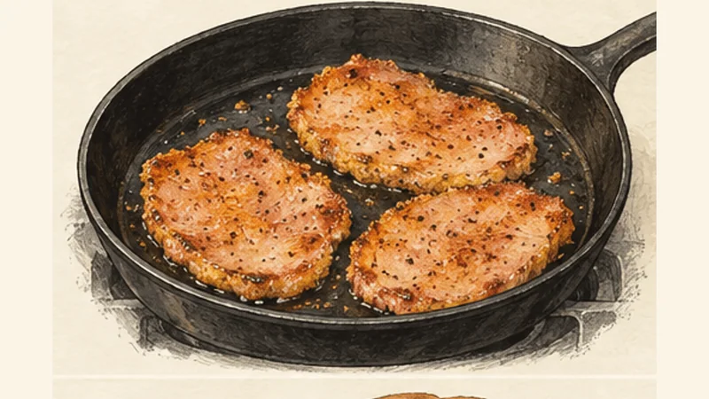 Toronto Peameal Bacon Sandwich, step 3: Griddle the peameal bacon.