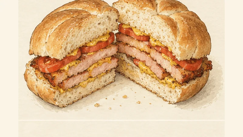 Toronto Peameal Bacon Sandwich, step 6: Stack and serve.