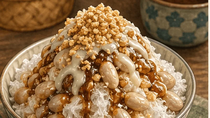 Taiwanese Peanut Shaved Ice, step 6: Layer quickly and serve.